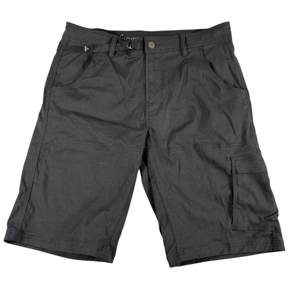 Prana Zion Cargo Shorts Mens 34 Black Durable Lightweight Stretch Workwear